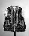 Jacket, leather, wool, glass, metal, hair, silk, Czech (Moravian)